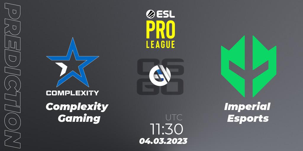 Pronóstico Complexity Gaming - Imperial Esports. 04.03.2023 at 11:30, Counter-Strike (CS2), ESL Pro League Season 17