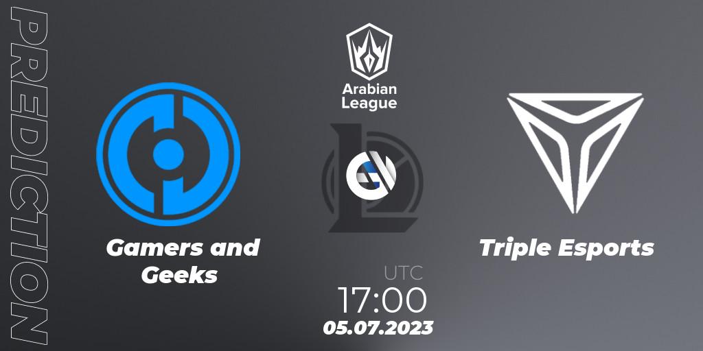 Pronóstico Gamers and Geeks - Triple Esports. 05.07.23, LoL, Arabian League Summer 2023 - Group Stage
