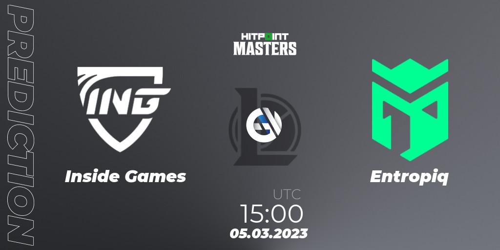 Pronóstico Inside Games - Entropiq. 07.03.2023 at 15:00, LoL, Hitpoint Masters Spring 2023