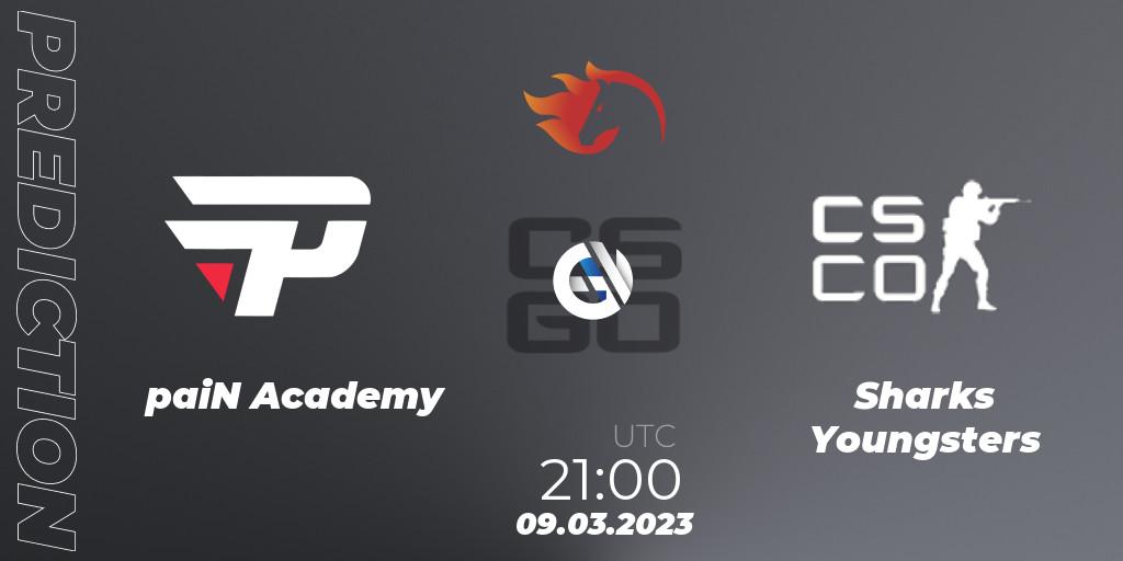 Pronóstico paiN Academy - Sharks Youngsters. 09.03.2023 at 21:00, Counter-Strike (CS2), FiReLEAGUE Academy 2023 Online