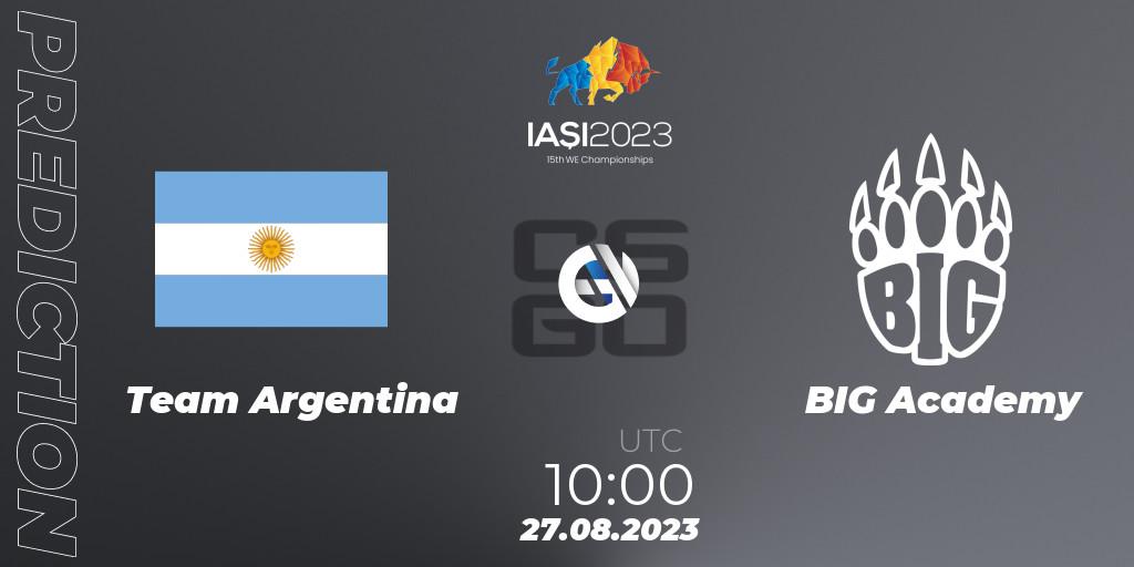 Pronóstico Team Argentina - BIG Academy. 27.08.23, CS2 (CS:GO), IESF World Esports Championship 2023