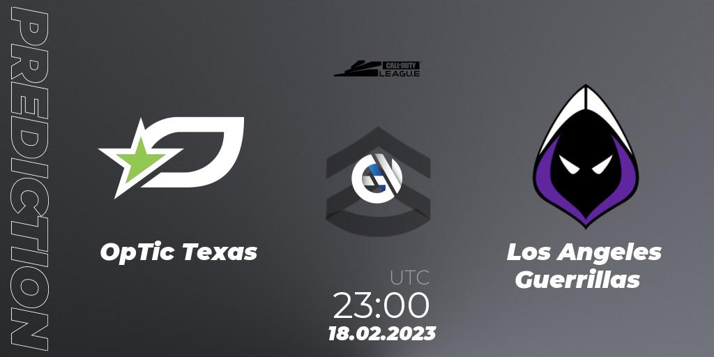 Pronóstico OpTic Texas - Los Angeles Guerrillas. 18.02.2023 at 23:30, Call of Duty, Call of Duty League 2023: Stage 3 Major Qualifiers