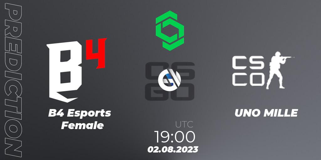 Pronóstico B4 Esports Female - UNO MILLE. 02.08.2023 at 19:00, Counter-Strike (CS2), CCT South America Series #9