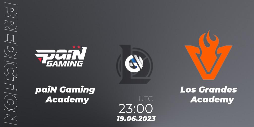 Pronóstico paiN Gaming Academy - Los Grandes Academy. 19.06.2023 at 23:00, LoL, CBLOL Academy Split 2 2023 - Group Stage