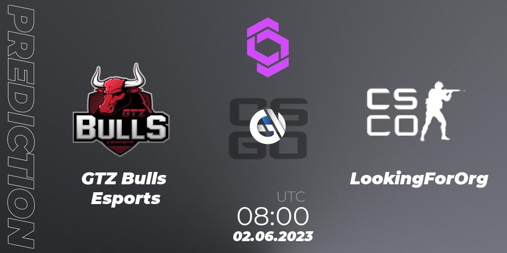 Pronóstico GTZ Bulls Esports - LookingForOrg. 02.06.23, CS2 (CS:GO), CCT West Europe Series 4