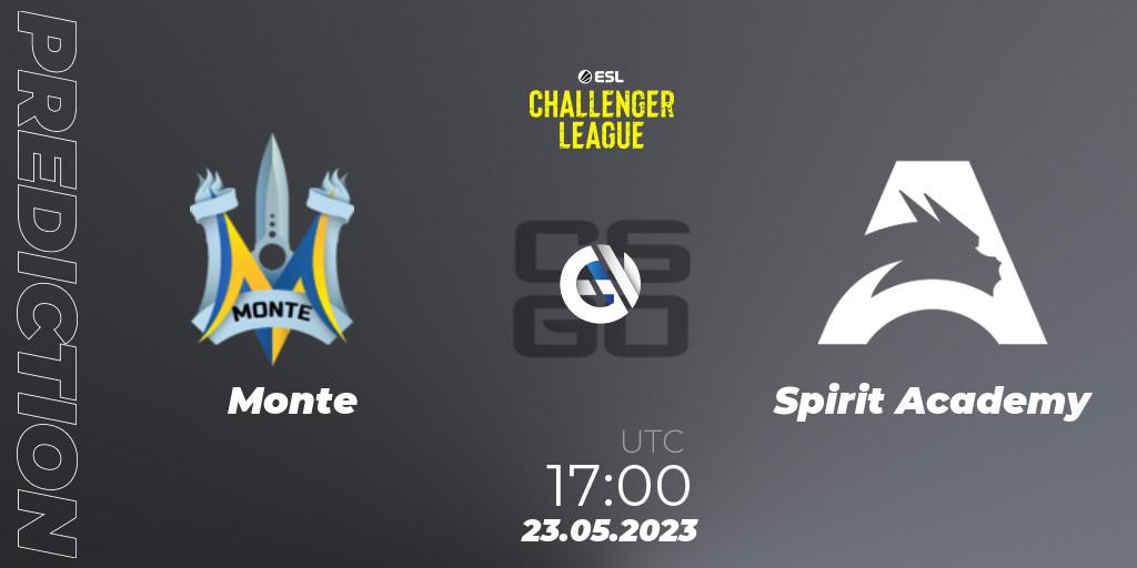 Pronóstico Monte - Spirit Academy. 24.05.23, CS2 (CS:GO), ESL Challenger League Season 45: Europe