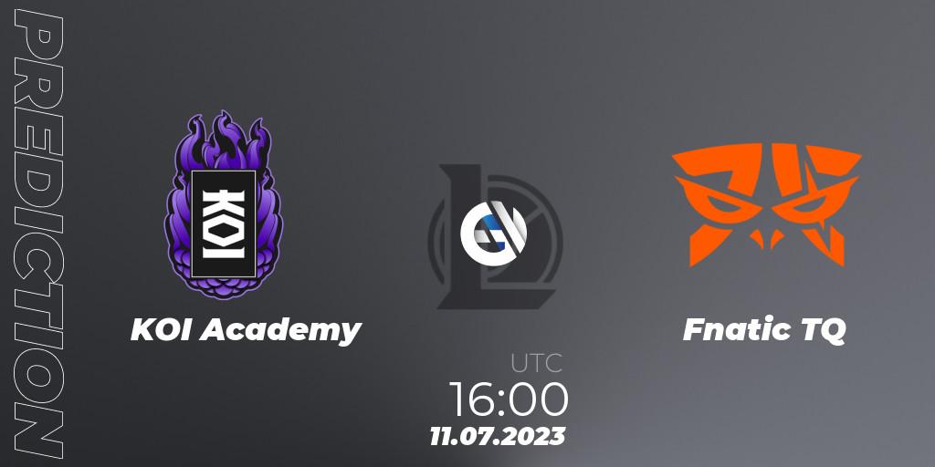 Pronóstico KOI Academy - Fnatic TQ. 11.07.2023 at 20:00, LoL, Superliga Summer 2023 - Group Stage