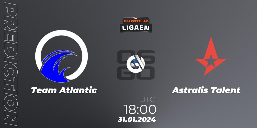 Pronóstico Team Atlantic - Astralis Talent. 31.01.2024 at 18:00, Counter-Strike (CS2), Dust2.dk Ligaen Season 25