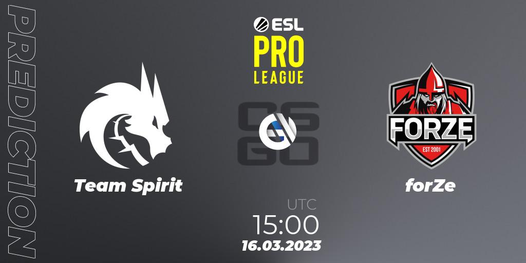 Pronóstico Team Spirit - forZe. 16.03.23, CS2 (CS:GO), ESL Pro League Season 17