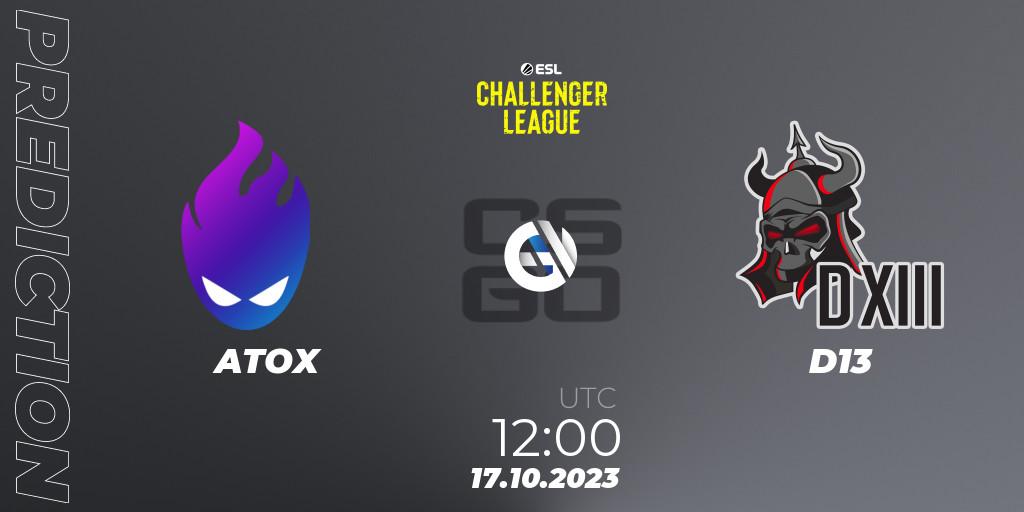 Pronóstico ATOX - D13. 17.10.23, CS2 (CS:GO), ESL Challenger League Season 46: Asia-Pacific
