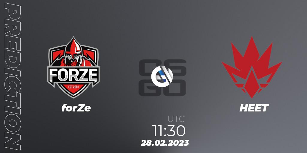 Pronóstico forZe - HEET. 28.02.2023 at 11:30, Counter-Strike (CS2), BetBoom Playlist. Urbanistic