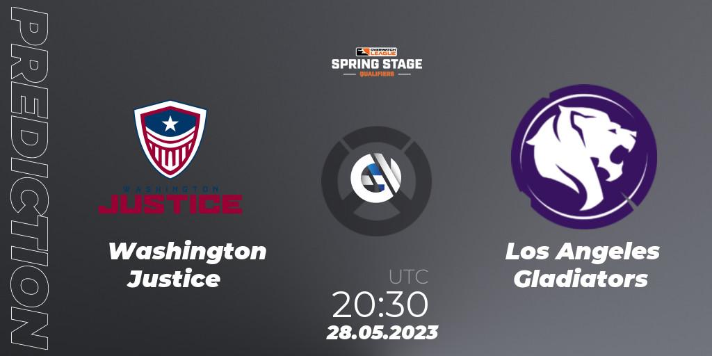 Pronóstico Washington Justice - Los Angeles Gladiators. 28.05.2023 at 20:30, Overwatch, OWL Stage Qualifiers Spring 2023 West