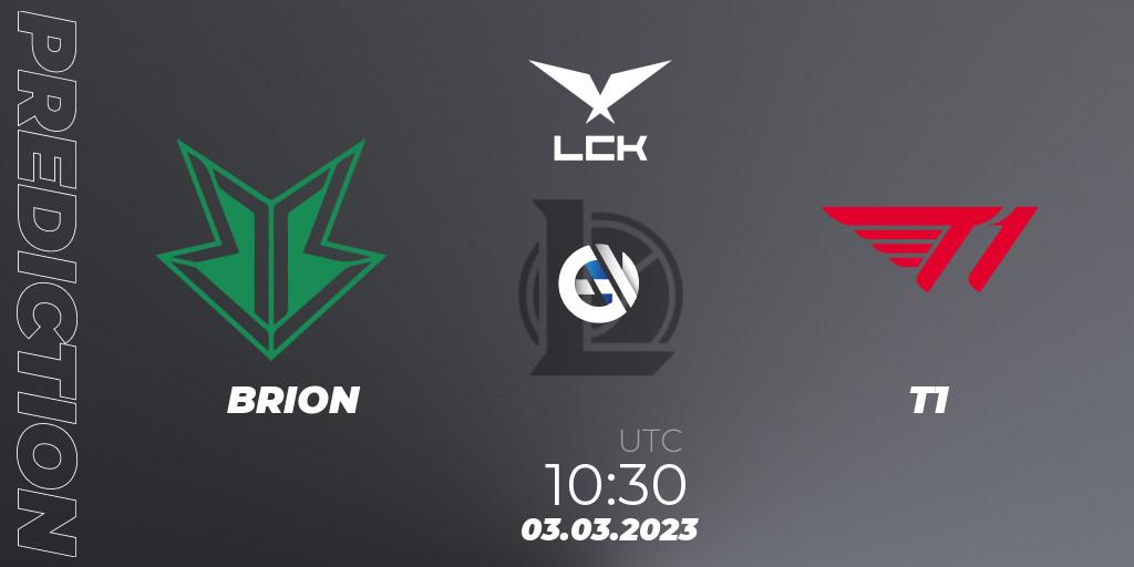Pronóstico BRION - T1. 03.03.2023 at 11:35, LoL, LCK Spring 2023 - Group Stage
