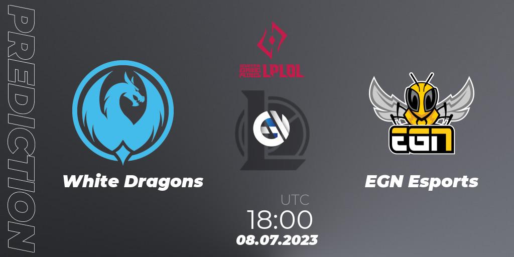 Pronóstico White Dragons - EGN Esports. 16.06.2023 at 18:00, LoL, LPLOL Split 2 2023 - Group Stage
