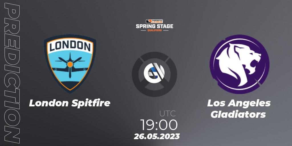 Pronóstico London Spitfire - Los Angeles Gladiators. 26.05.2023 at 19:00, Overwatch, OWL Stage Qualifiers Spring 2023 West