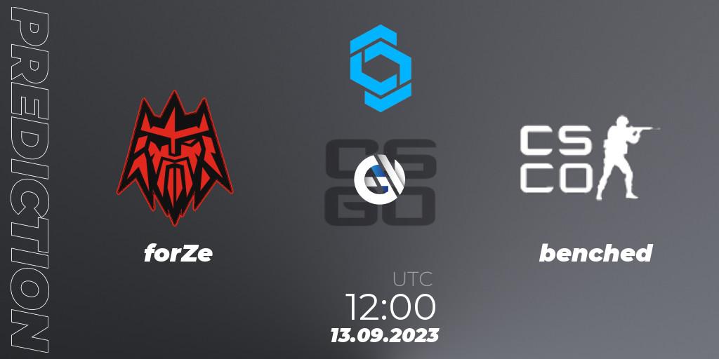 Pronóstico forZe - benched. 13.09.23, CS2 (CS:GO), CCT East Europe Series #2