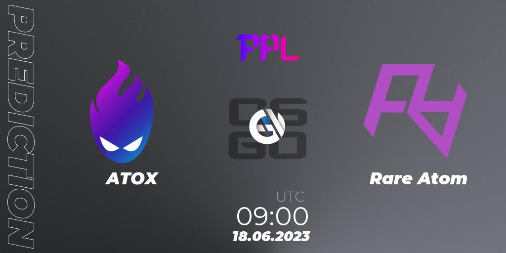 Pronóstico ATOX - Rare Atom. 18.06.2023 at 09:00, Counter-Strike (CS2), Perfect World Arena Premier League Season 4