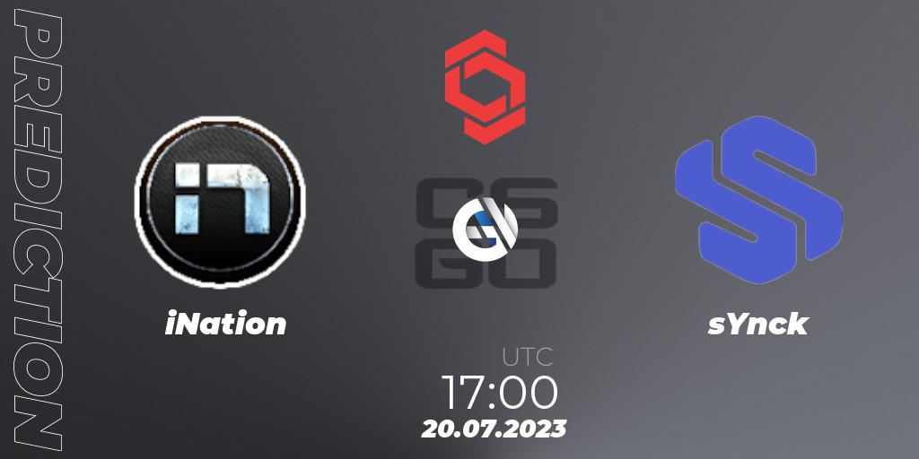 Pronóstico iNation - sYnck. 20.07.23, CS2 (CS:GO), CCT Central Europe Series #7: Closed Qualifier