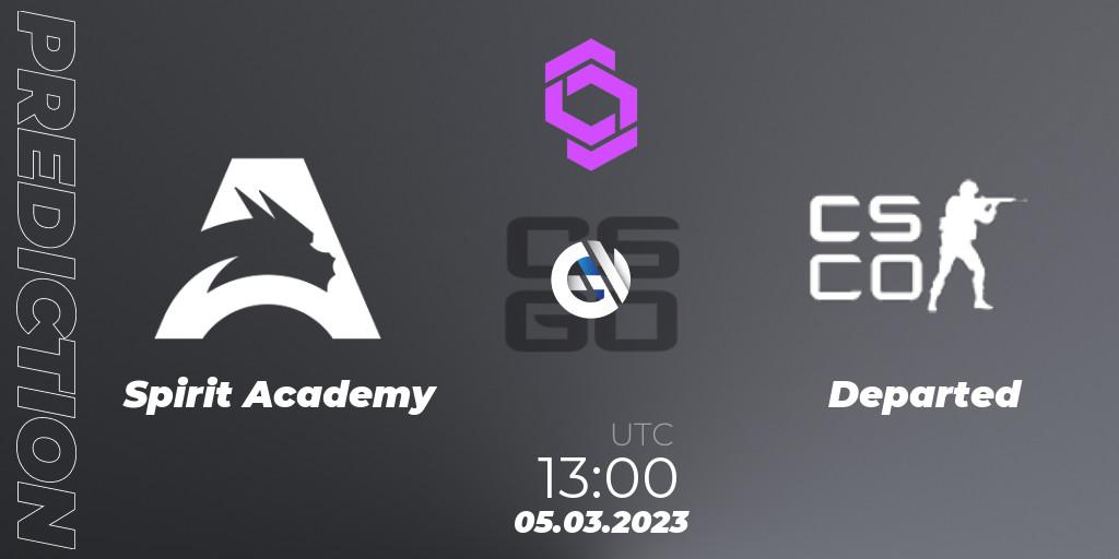 Pronóstico Spirit Academy - Departed. 05.03.2023 at 13:00, Counter-Strike (CS2), CCT West Europe Series 2 Closed Qualifier