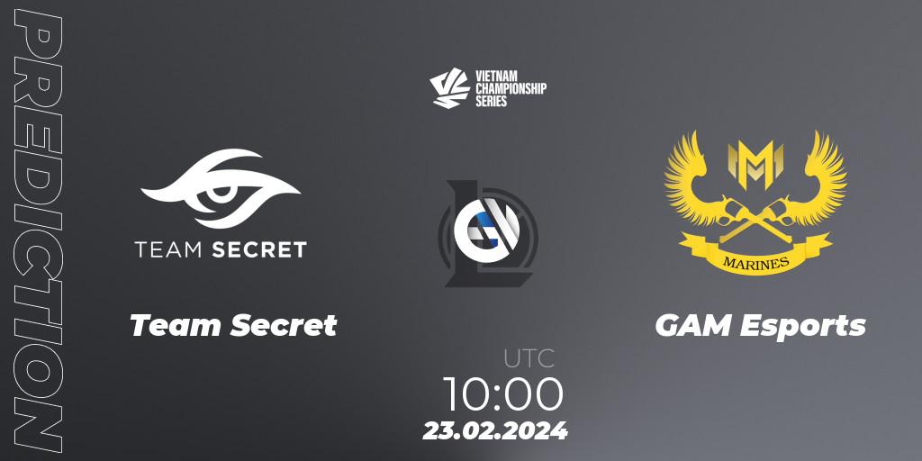 Pronóstico Team Secret - GAM Esports. 23.02.24, LoL, VCS Dawn 2024 - Group Stage