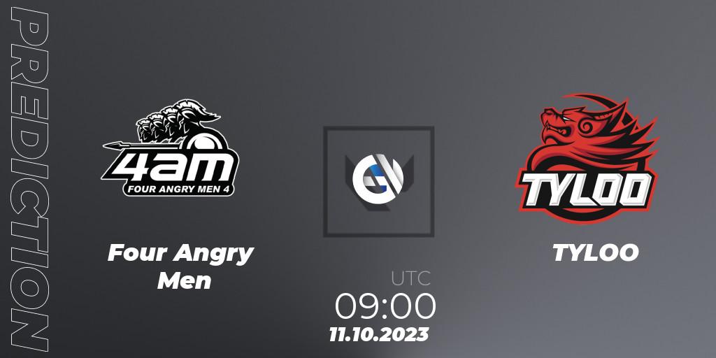 Pronóstico Four Angry Men - TYLOO. 11.10.23, VALORANT, VALORANT China Evolution Series Act 2: Selection - Play-In