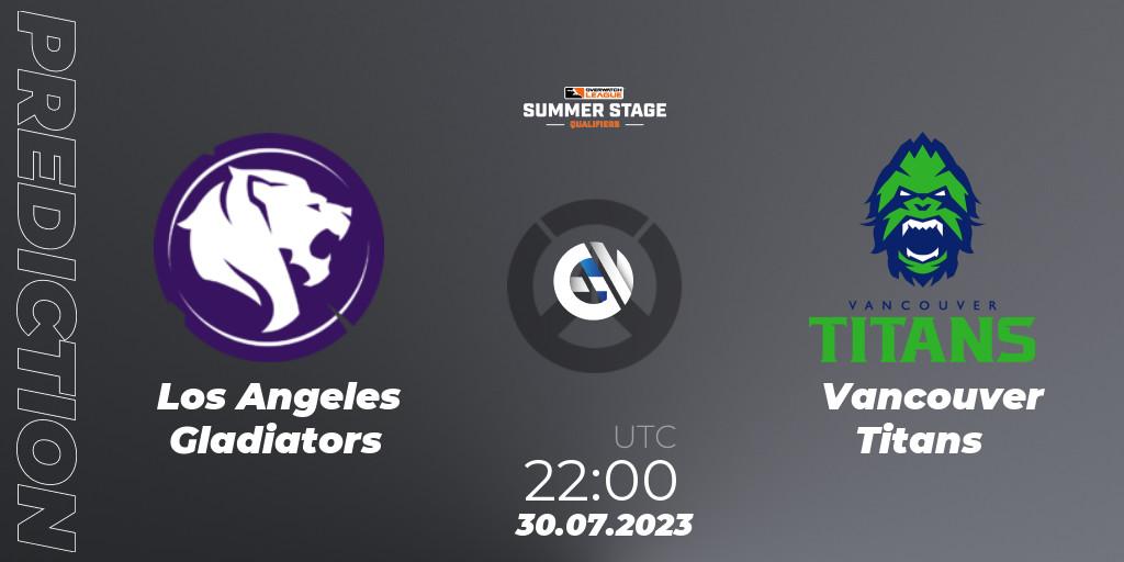 Pronóstico Los Angeles Gladiators - Vancouver Titans. 30.07.23, Overwatch, Overwatch League 2023 - Summer Stage Qualifiers