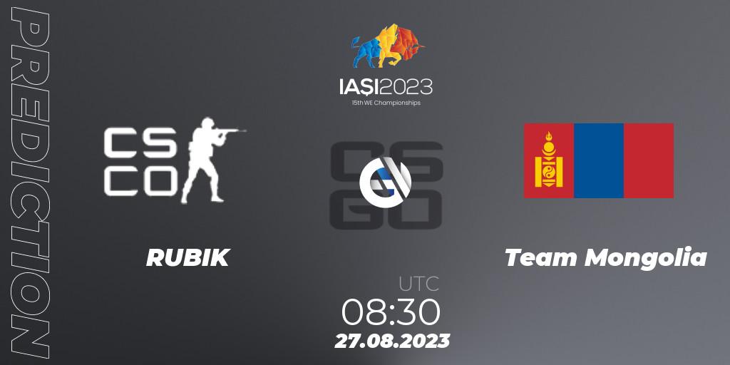 Pronóstico RUBIK - Team Mongolia. 27.08.23, CS2 (CS:GO), IESF World Esports Championship 2023