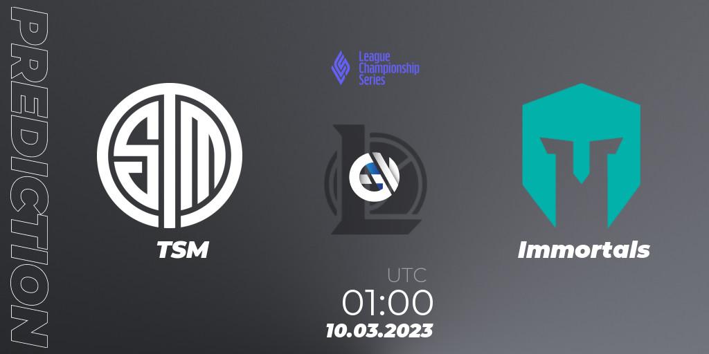Pronóstico TSM - Immortals. 10.03.23, LoL, LCS Spring 2023 - Group Stage