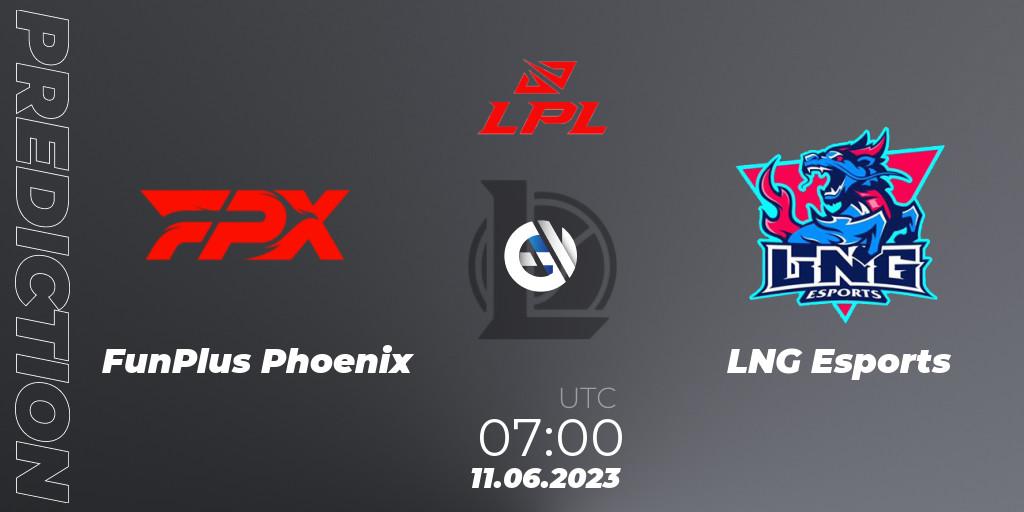 Pronóstico FunPlus Phoenix - LNG Esports. 11.06.23, LoL, LPL Summer 2023 Regular Season