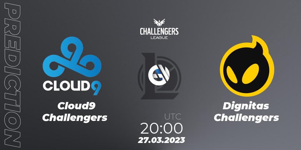 Pronóstico Cloud9 Challengers - Dignitas Challengers. 27.03.23, LoL, NACL 2023 Spring - Playoffs