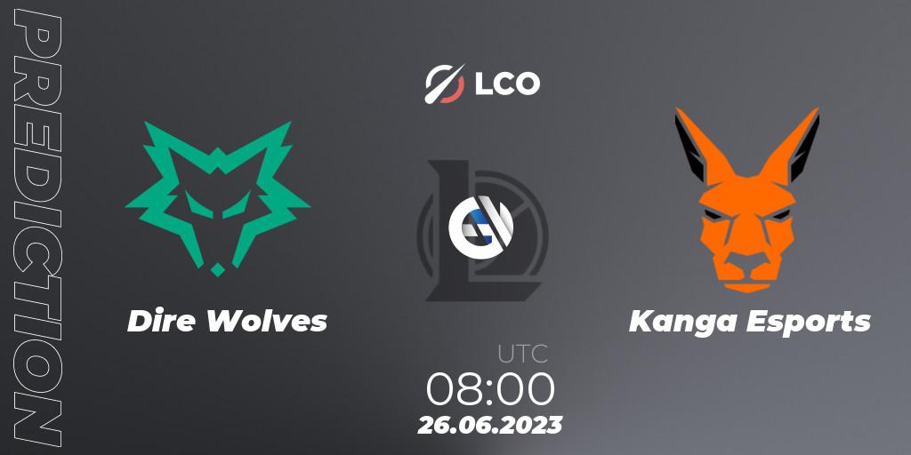 Pronóstico Dire Wolves - Kanga Esports. 26.06.2023 at 08:00, LoL, LCO Split 2 2023 Regular Season