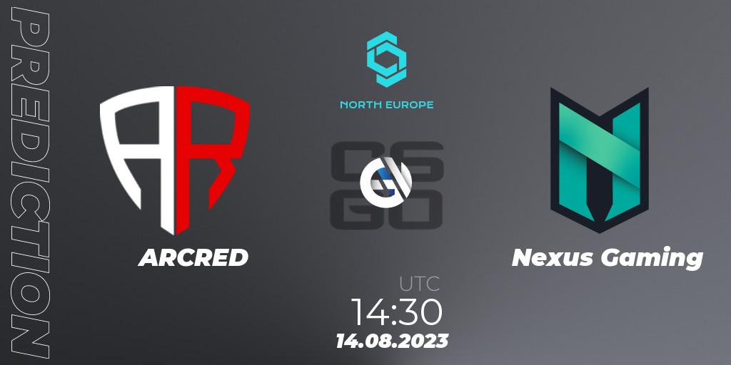 Pronóstico ARCRED - Nexus Gaming. 14.08.2023 at 14:30, Counter-Strike (CS2), CCT North Europe Series #7