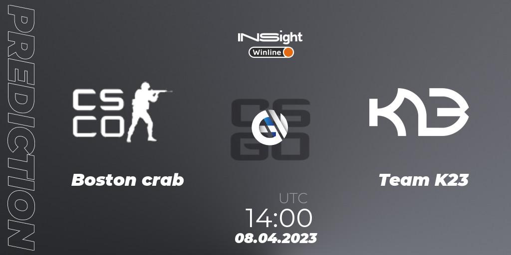 Pronóstico Boston crab - Team K23. 08.04.23, CS2 (CS:GO), Winline Insight Season 3