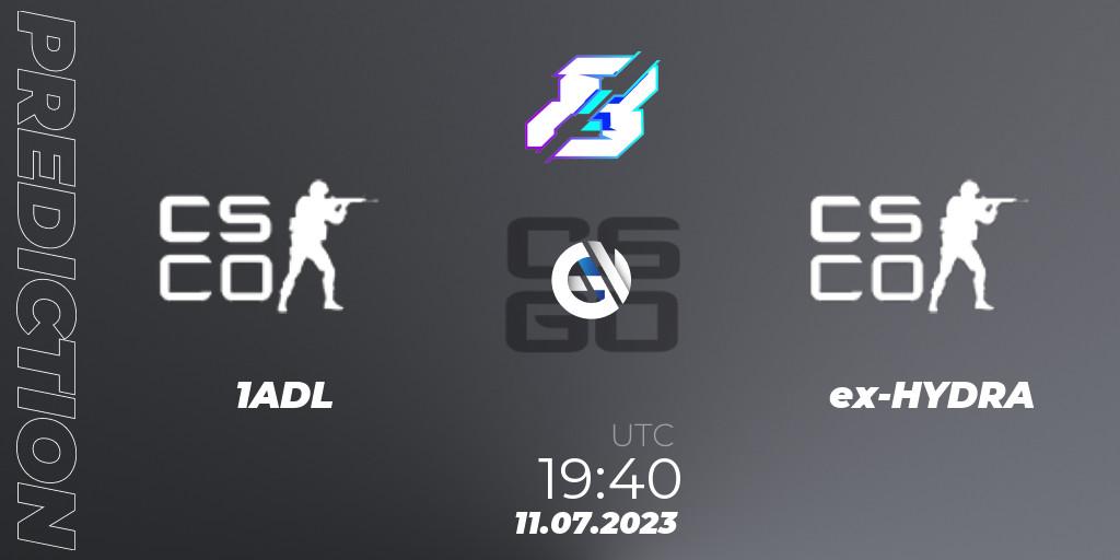 Pronóstico 1ADL - ex-HYDRA. 11.07.2023 at 19:40, Counter-Strike (CS2), Gamers8 2023 Europe Open Qualifier 2