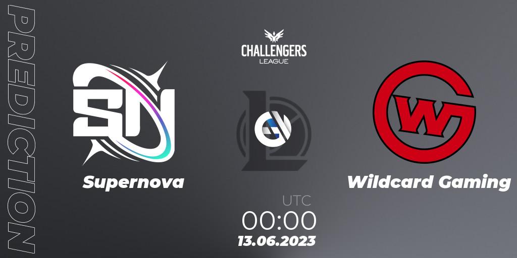 Pronóstico Supernova - Wildcard Gaming. 13.06.2023 at 00:00, LoL, North American Challengers League 2023 Summer - Group Stage