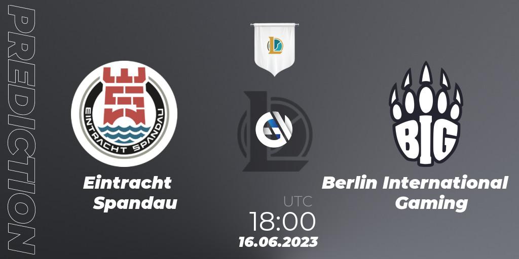Pronóstico Eintracht Spandau - Berlin International Gaming. 16.06.23, LoL, Prime League Summer 2023 - Group Stage