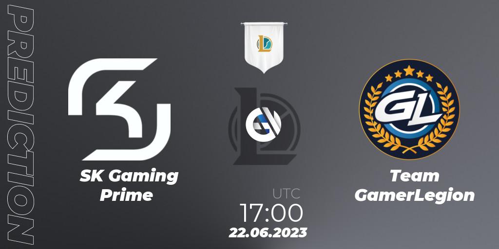 Pronóstico SK Gaming Prime - Team GamerLegion. 22.06.23, LoL, Prime League Summer 2023 - Group Stage