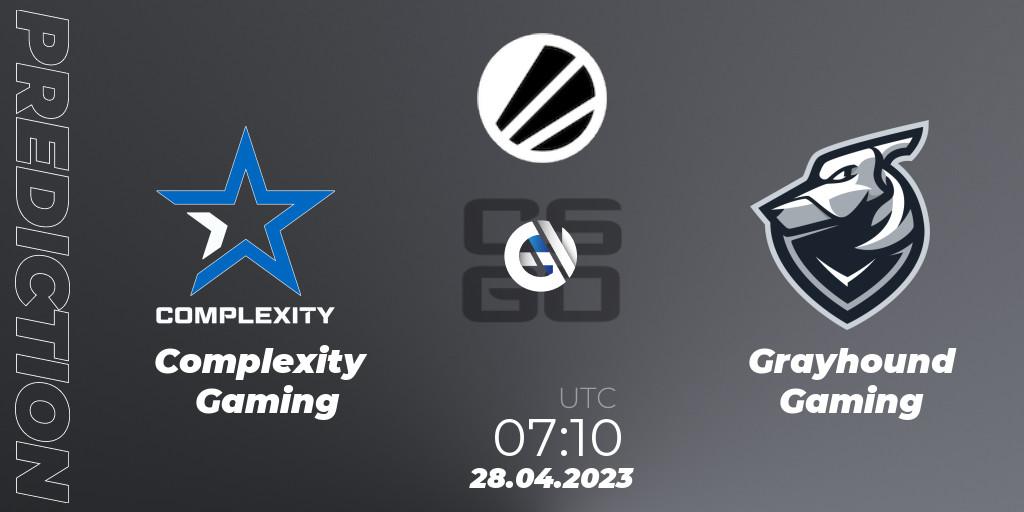 Pronóstico Complexity Gaming - Grayhound Gaming. 28.04.2023 at 07:55, Counter-Strike (CS2), ESL Challenger Melbourne 2023