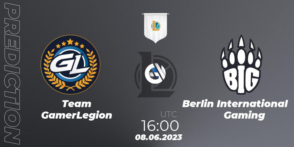 Pronóstico Team GamerLegion - Berlin International Gaming. 08.06.23, LoL, Prime League Summer 2023 - Group Stage