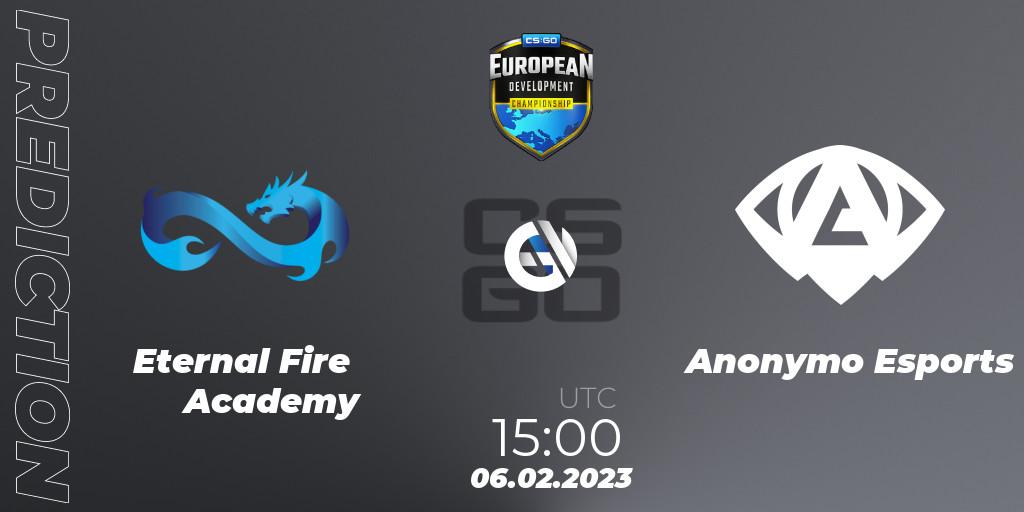 Pronóstico Eternal Fire Academy - Anonymo Esports. 12.02.23, CS2 (CS:GO), European Development Championship 7 Closed Qualifier