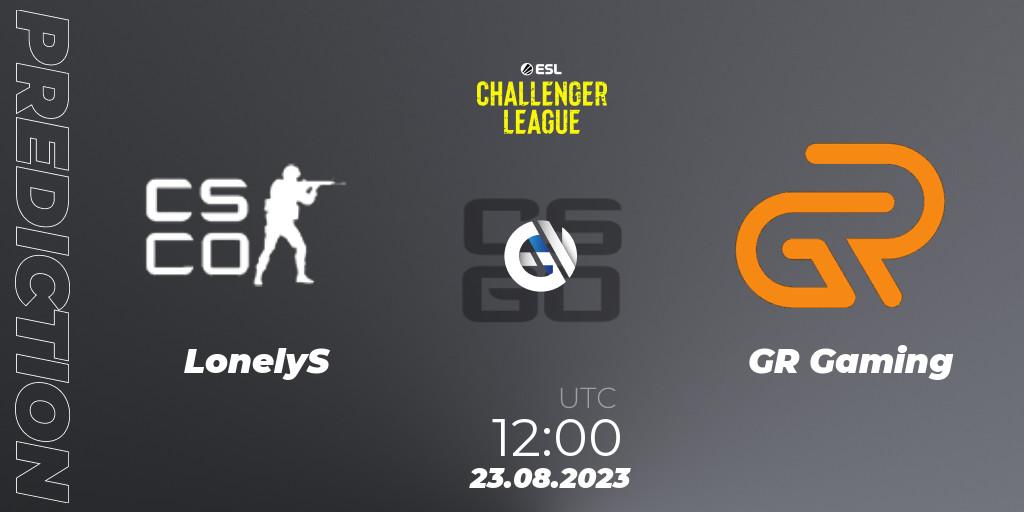 Pronóstico LonelyS - GR Gaming. 23.08.2023 at 12:00, Counter-Strike (CS2), ESL Challenger League Season 46: Asia-Pacific