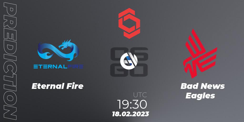 Pronóstico Eternal Fire - Bad News Eagles. 18.02.2023 at 20:30, Counter-Strike (CS2), CCT Central Europe Series Finals #1