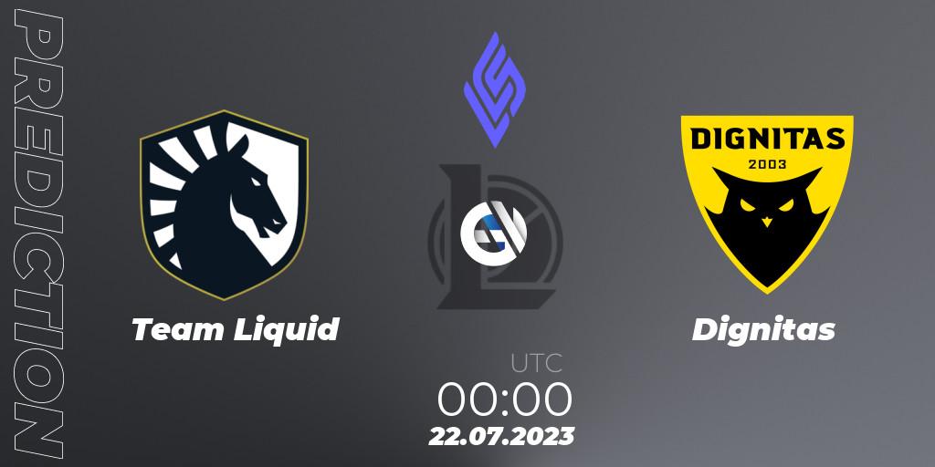 Pronóstico Team Liquid - Dignitas. 22.07.23, LoL, LCS Summer 2023 - Group Stage