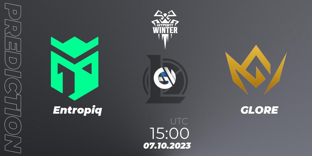 Pronóstico Entropiq - GLORE. 07.10.2023 at 15:00, LoL, Hitpoint Masters Winter 2023 - Playoffs