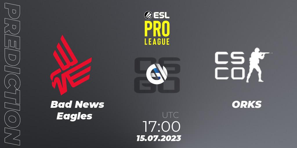 Pronóstico Bad News Eagles - ORKS (Polish team). 15.07.23, CS2 (CS:GO), ESL Pro League Season 18: European Conference