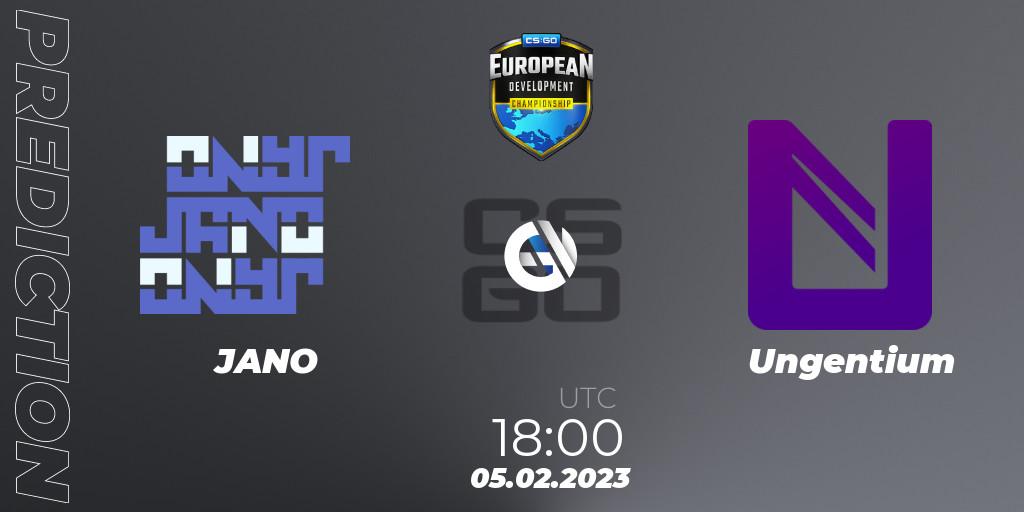 Pronóstico JANO - Ungentium. 05.02.23, CS2 (CS:GO), European Development Championship 7 Closed Qualifier