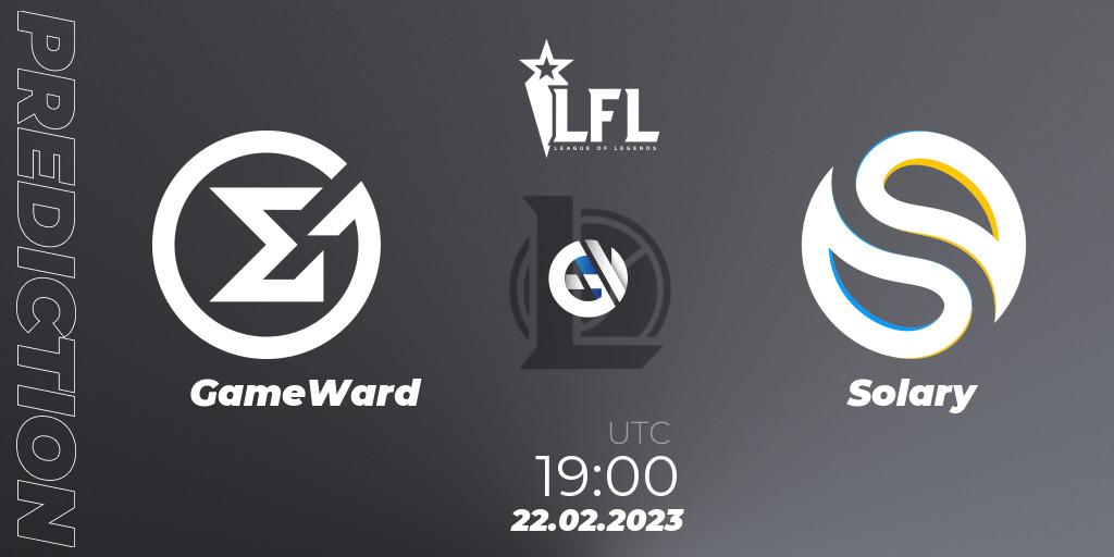 Pronóstico GameWard - Solary. 22.02.2023 at 19:15, LoL, LFL Spring 2023 - Group Stage