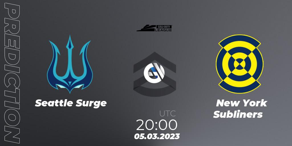 Pronóstico Seattle Surge - New York Subliners. 05.03.2023 at 20:00, Call of Duty, Call of Duty League 2023: Stage 3 Major Qualifiers