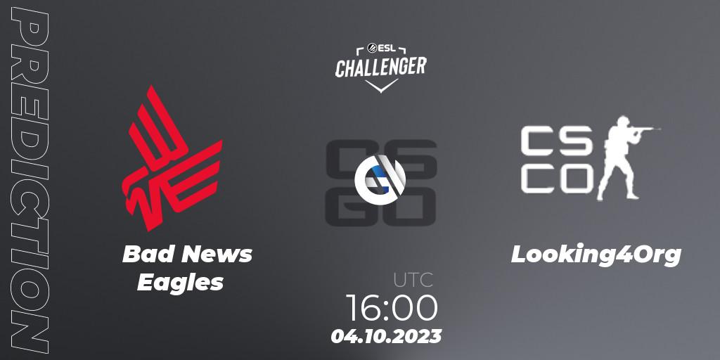 Pronóstico Bad News Eagles - Looking4Org. 04.10.23, CS2 (CS:GO), ESL Challenger at DreamHack Winter 2023: European Open Qualifier