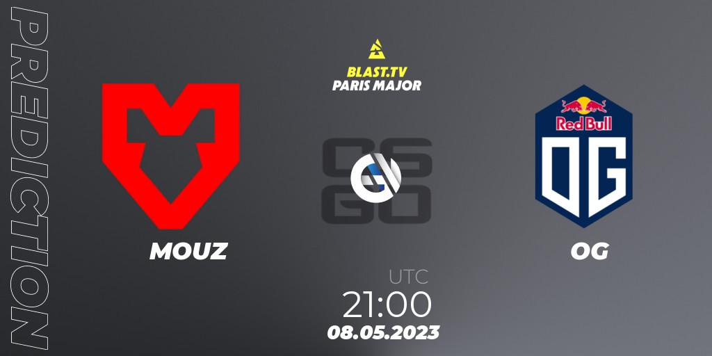 Pronóstico MOUZ - OG. 08.05.2023 at 19:40, Counter-Strike (CS2), BLAST Paris Major 2023 Challengers Stage